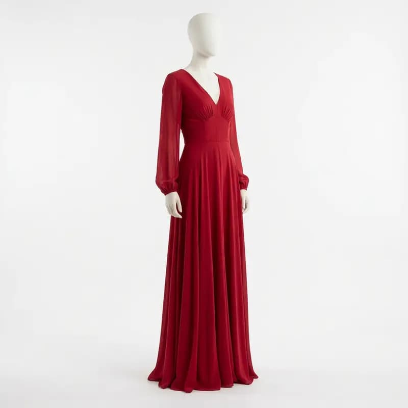 Crimson Red Evening Dress