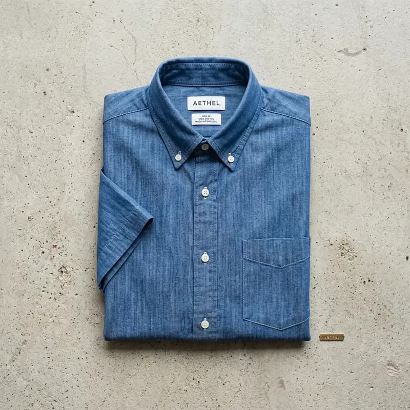 Short Sleeve Chambray Shirt