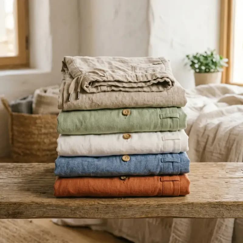 Linen Summer Drawstring Shorts