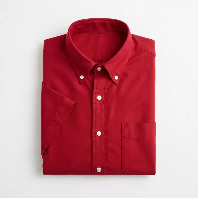 Red Casual Oxford Shirt