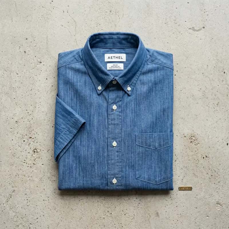 Short Sleeve Chambray Shirt
